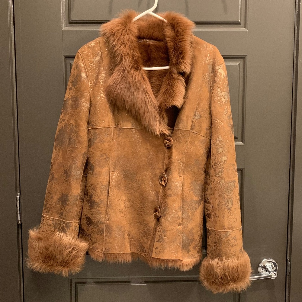 100% Lamb Brown Fur Coat